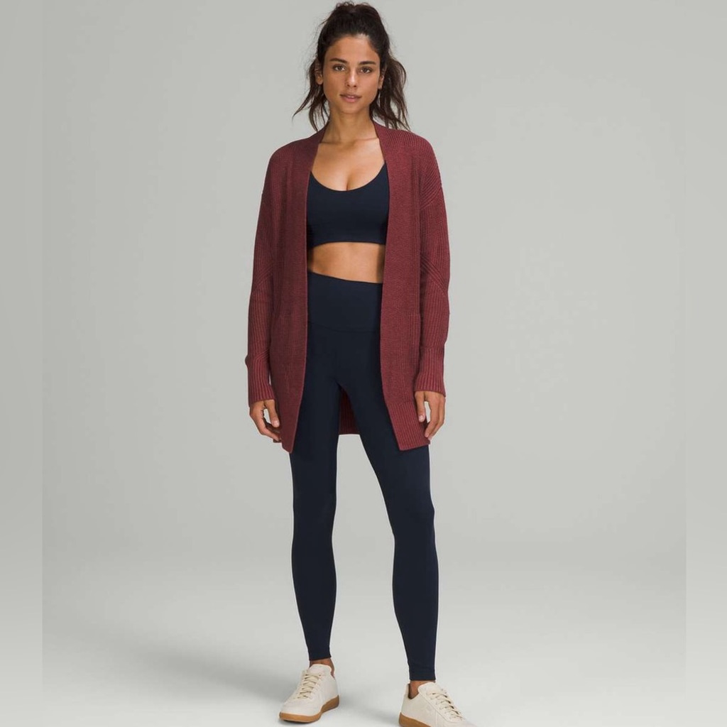 Lululemon Cashlu Sweater Wrap Heathered Mulled Wine Cashmere Blend Nwot